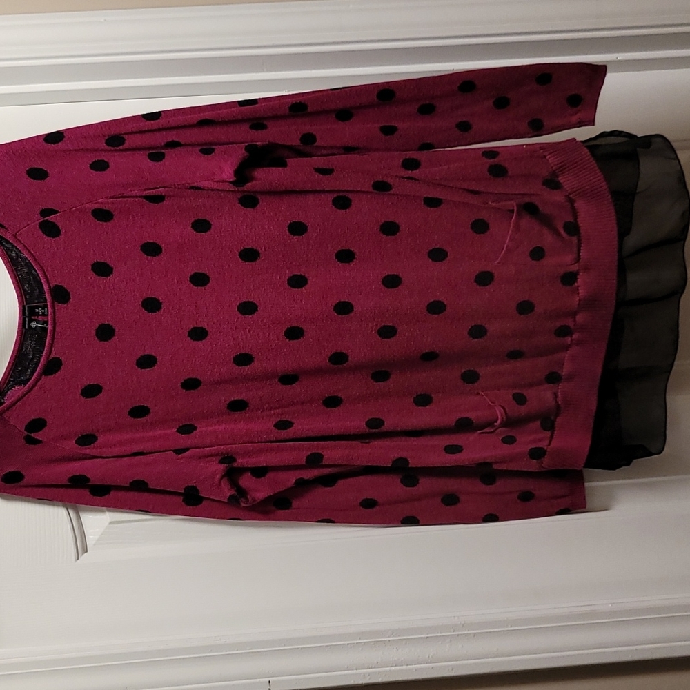 Allie & Rob Medium Long-sleeved Tunic Plum Sweater